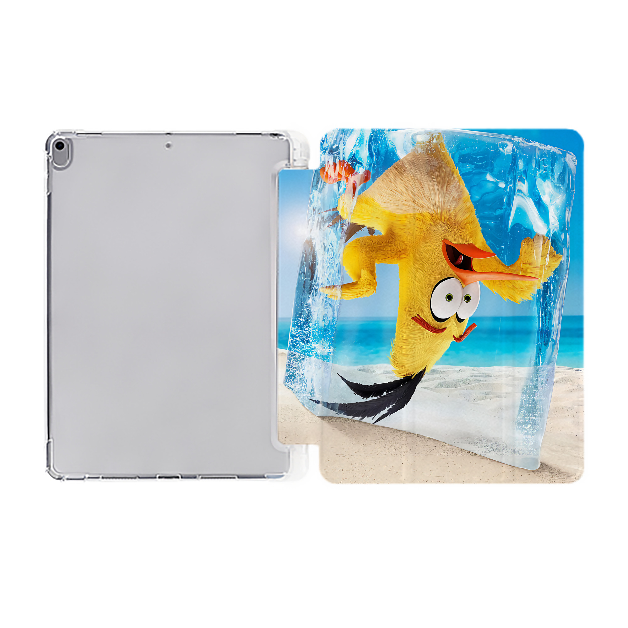 （画像用） Angry Birds アングリーバード IPad ケース ペン収納付き 三つ折りスタンド PUレザー×シリコン 対応機種9.5/10.5/10.9インチ